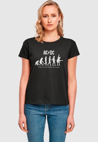 Merchcode Shirt 'ACDC - Evolution Of Rock' in Black: front