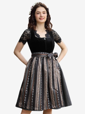 Yesfashion Dirndl in Schwarz: Vorderseite