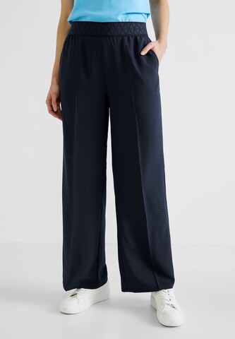 STREET ONE Wide leg Pantalon in Blauw: voorkant