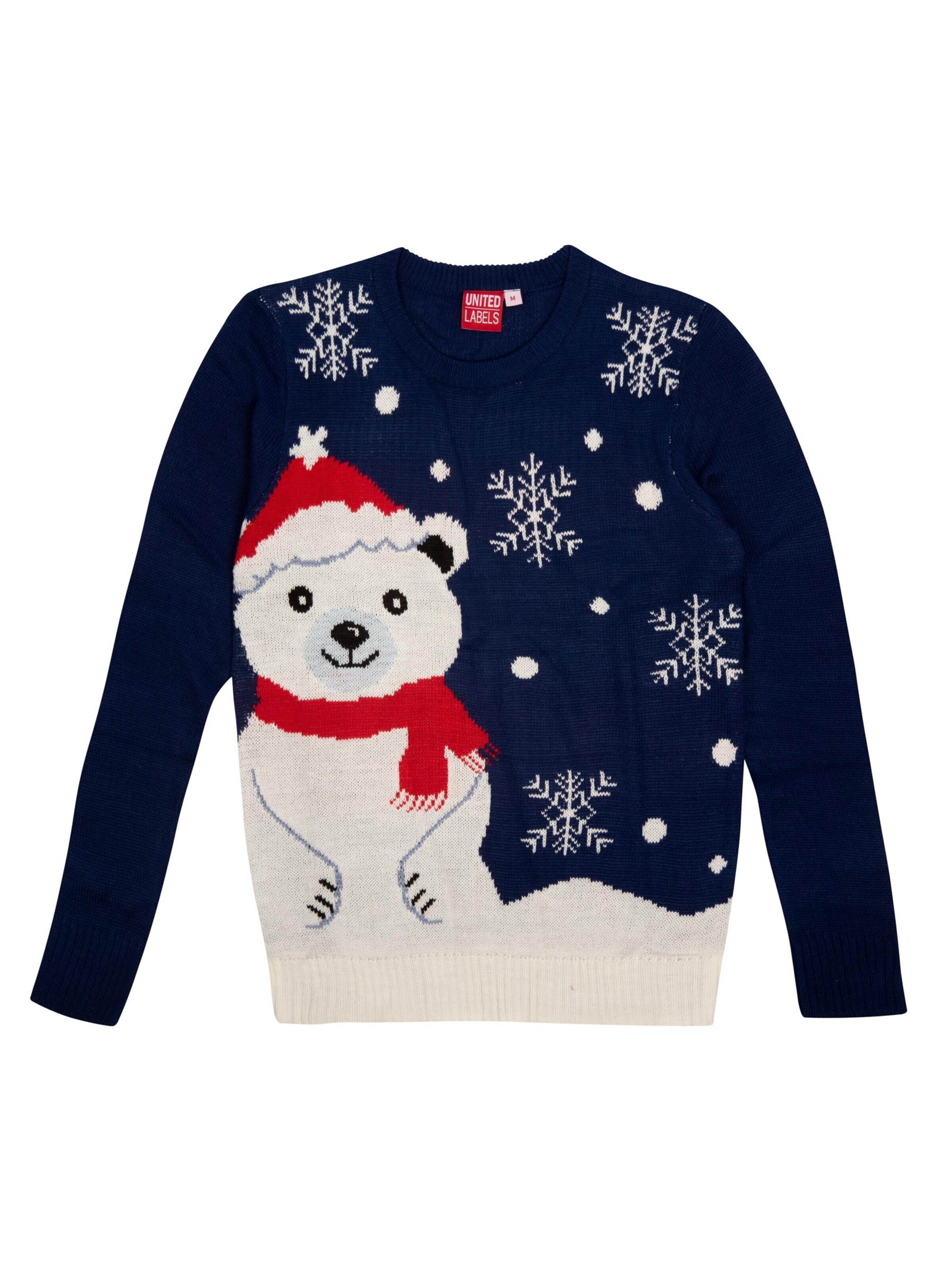 United Labels Pullover 'Weihnachtspullover  Eisbär'‌ in Blau