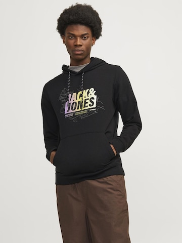 JACK & JONES Sweatshirt 'Map Summer' in Zwart: voorkant