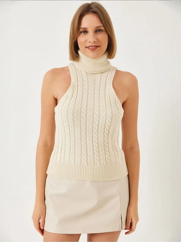 Bianco Lucci Gebreid vest in Beige