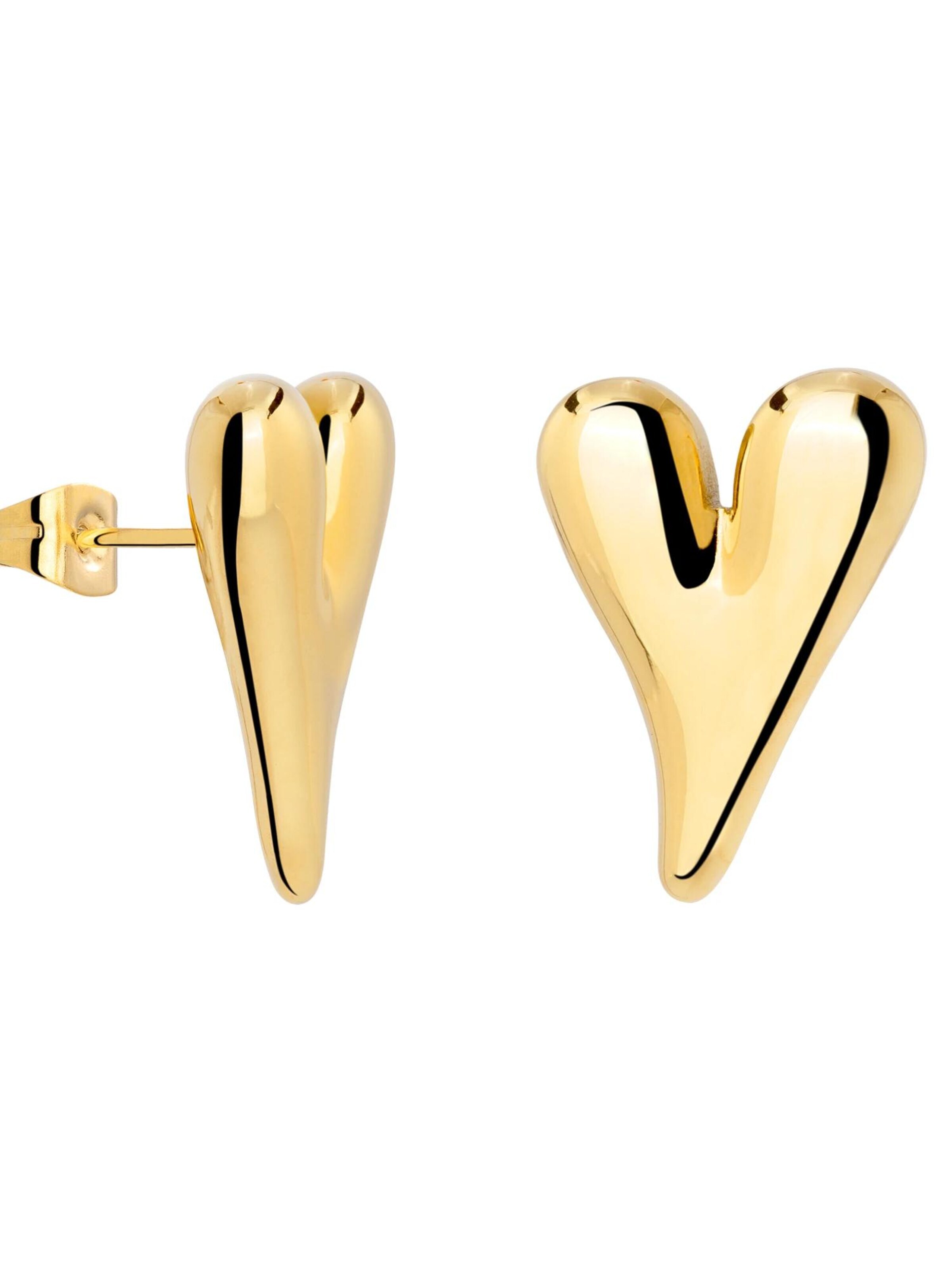 Luamaya Earrings 'Flowy Heart Studs Small' in Gold: front