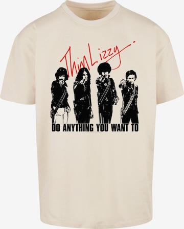Merchcode T-Shirt 'Thin Lizzy - Do Anything' in Beige: predná strana