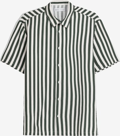 Bershka Skjorta i mörkgrön / vit, Produktvy