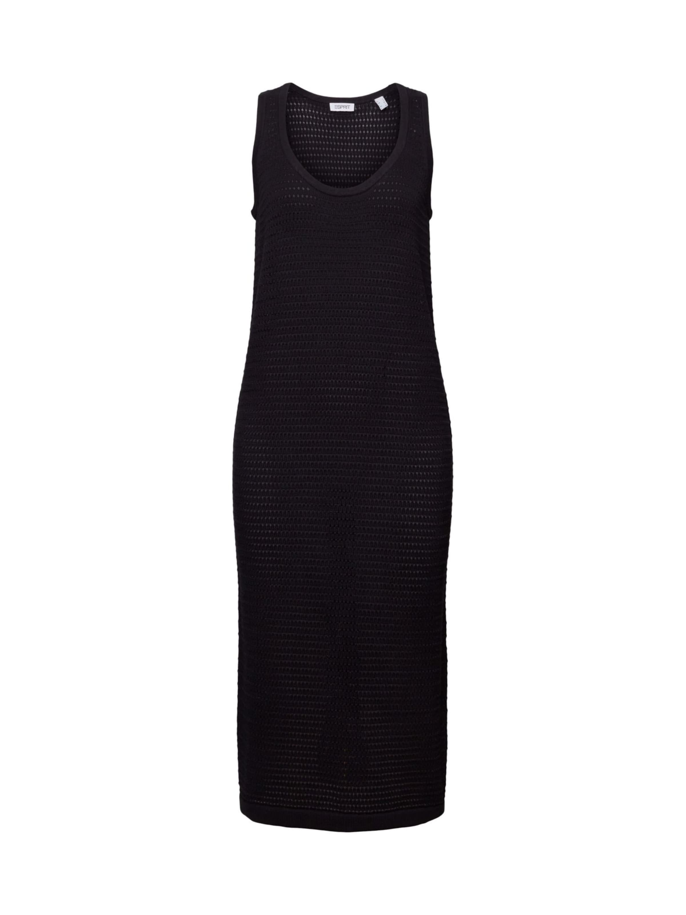 Robes en maille ESPRIT en noir : devant