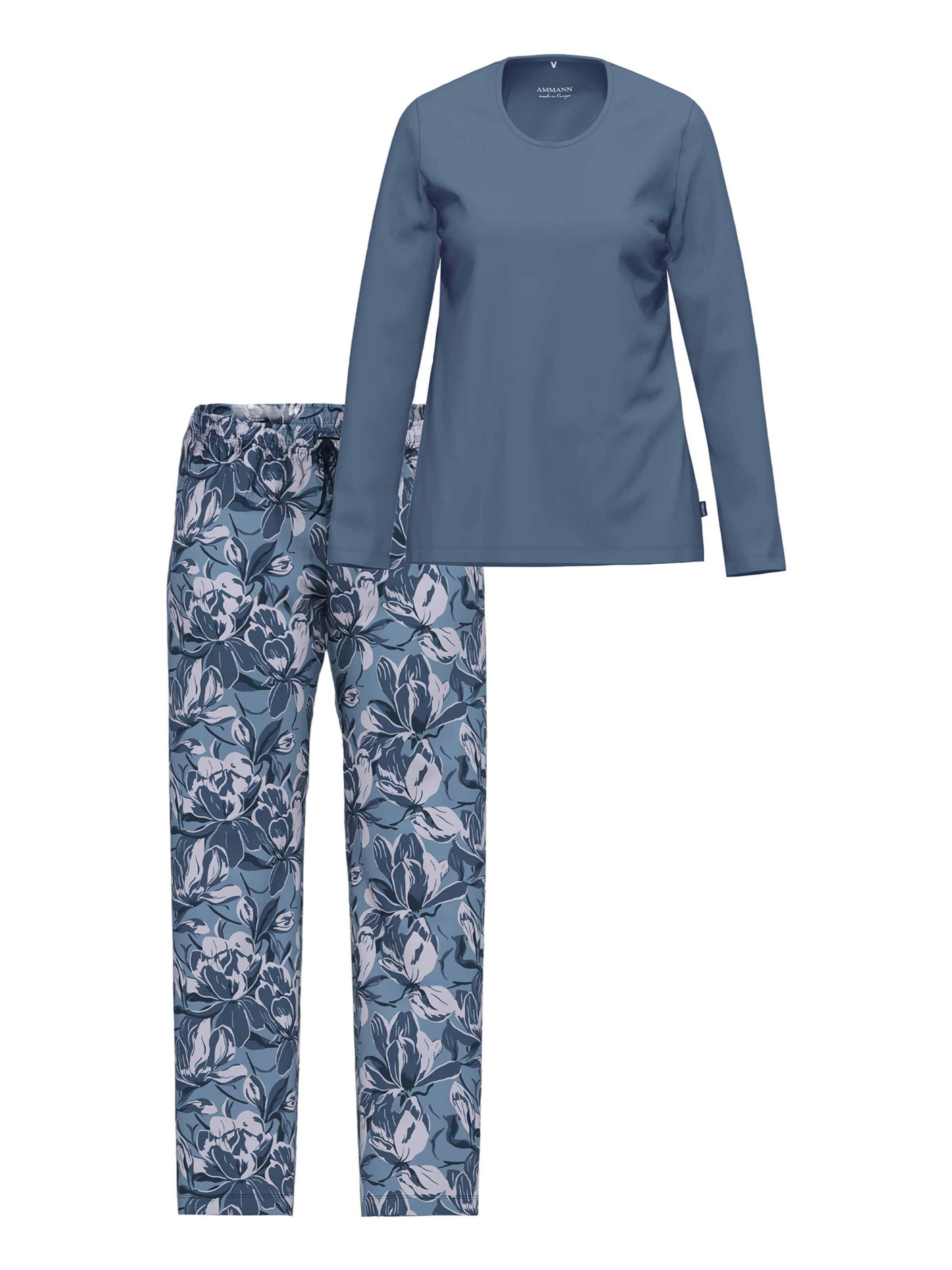 Ammann Pajama 'Night & Home' in Blue: front