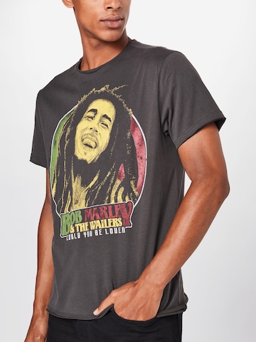 AMPLIFIED Regular Fit Shirt 'BOB MARLEY WILL YOU BE LOVED' in Grau