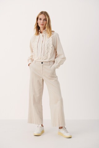 Part Two Wide leg Pleated Pants in Beige