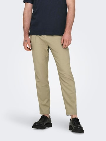 Effilé Pantalon '22025785' Only & Sons en beige : devant