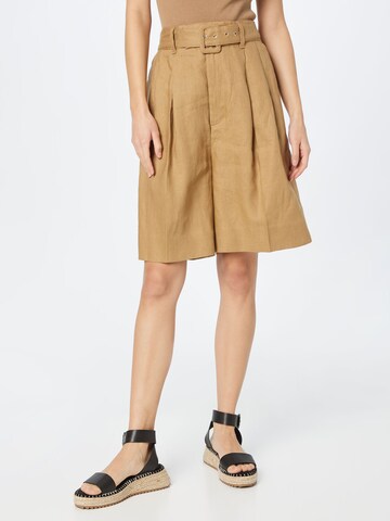 Banana Republic Loose fit Pleat-Front Pants in Beige: front