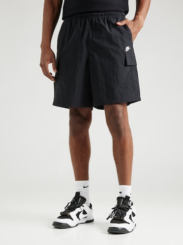 Nike Sportswear Loosefit Cargobroek 'CLUB' in Zwart: voorkant