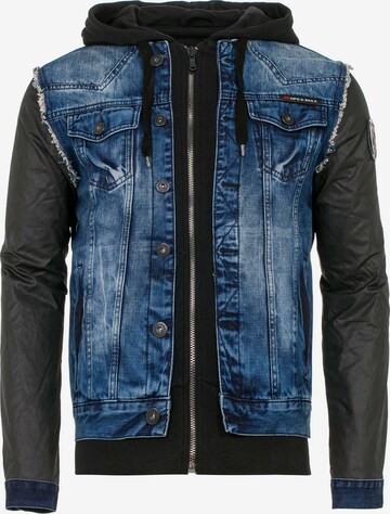 CIPO & BAXX Between-Season Jacket in Blue: front