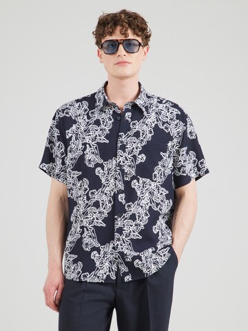 NN07 Comfort fit Overhemd 'Deon' in Blauw: voorkant