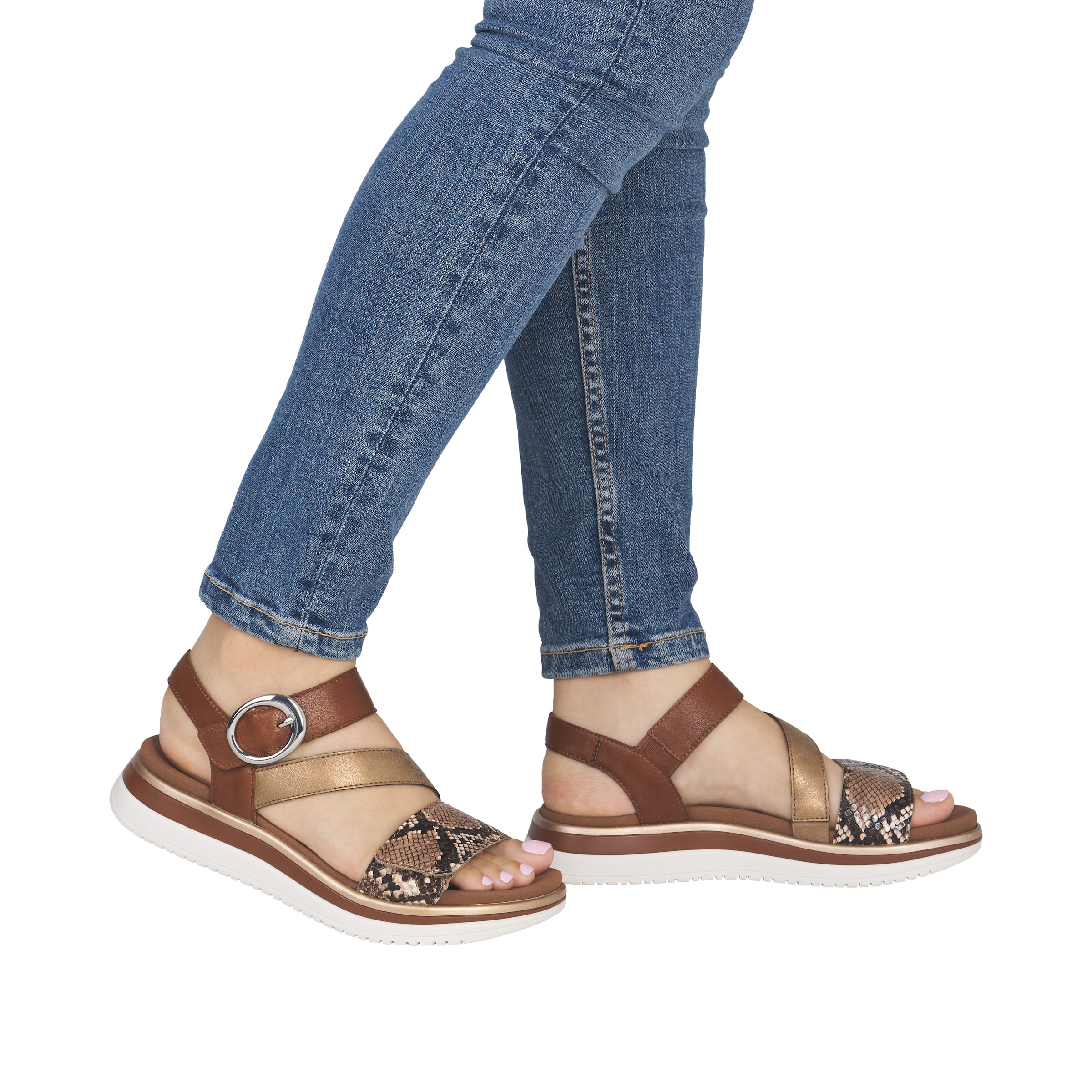 REMONTE Sandals in Brown: front
