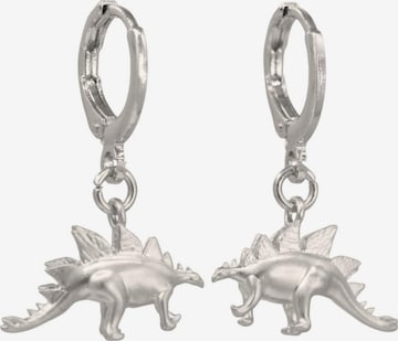 Fräulein Wunder - Brincos 'Dinos Stegosaurus' em prata: frente