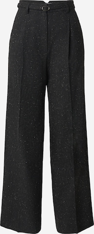 EDITEDWide Leg/ Široke nogavice Hlače na crtu 'Benni' - siva boja: prednji dio