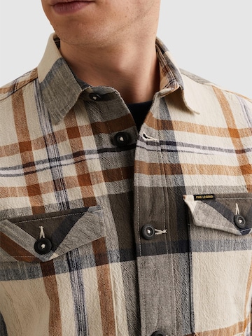 PME Legend Regular fit Skjorta 'Shirt with check pattern and badge' i orange