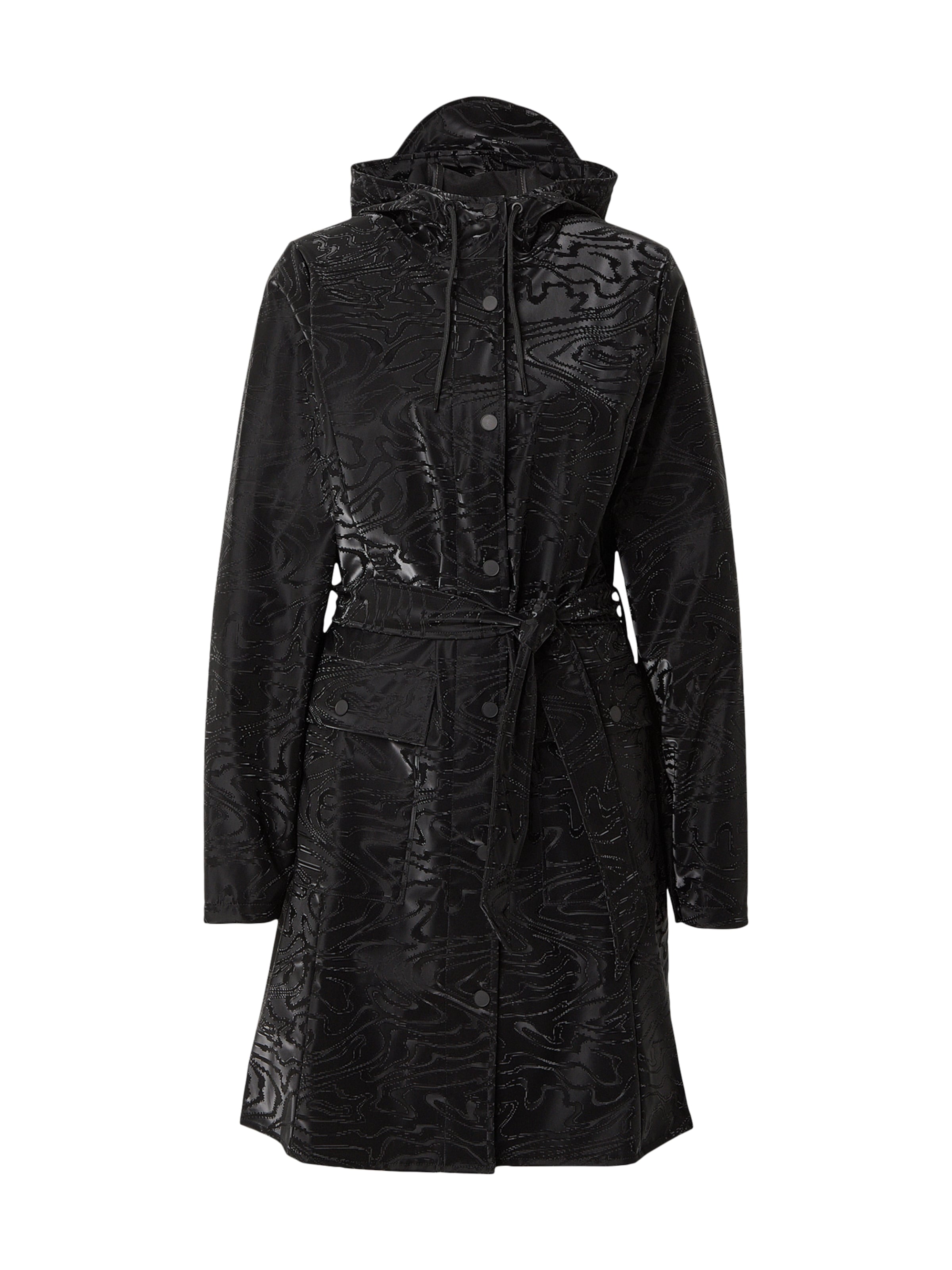 RAINS Manteau mi-saison en anthracite / noir, Vue avec produit