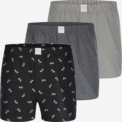 MG-1 Web-Boxershorts ' 3-Pack Boxershorts Classics ' in hellgrau / dunkelgrau / schwarz / weiß, Produktansicht