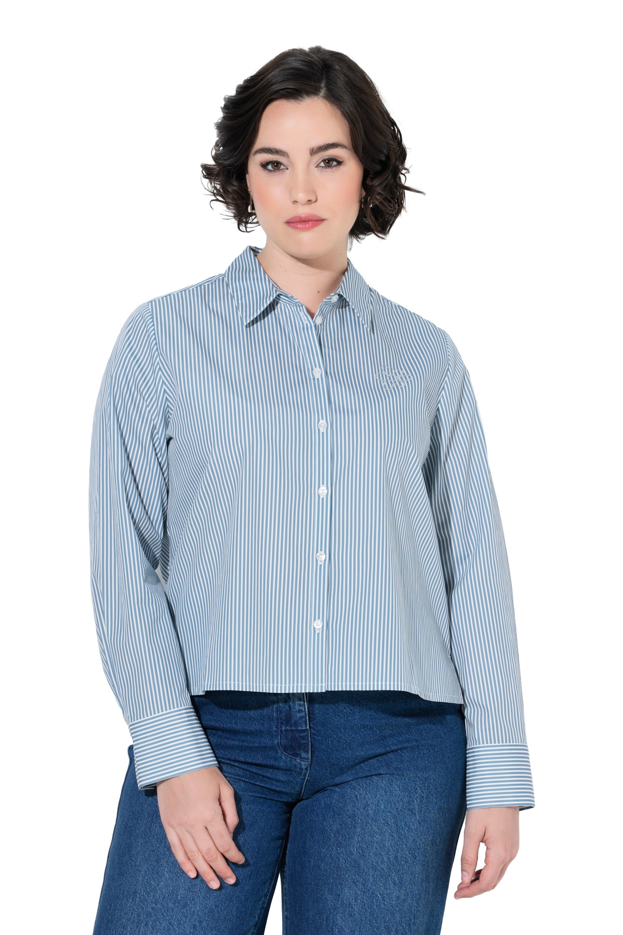 Ulla Popken Bluse in Blau: Vorderseite