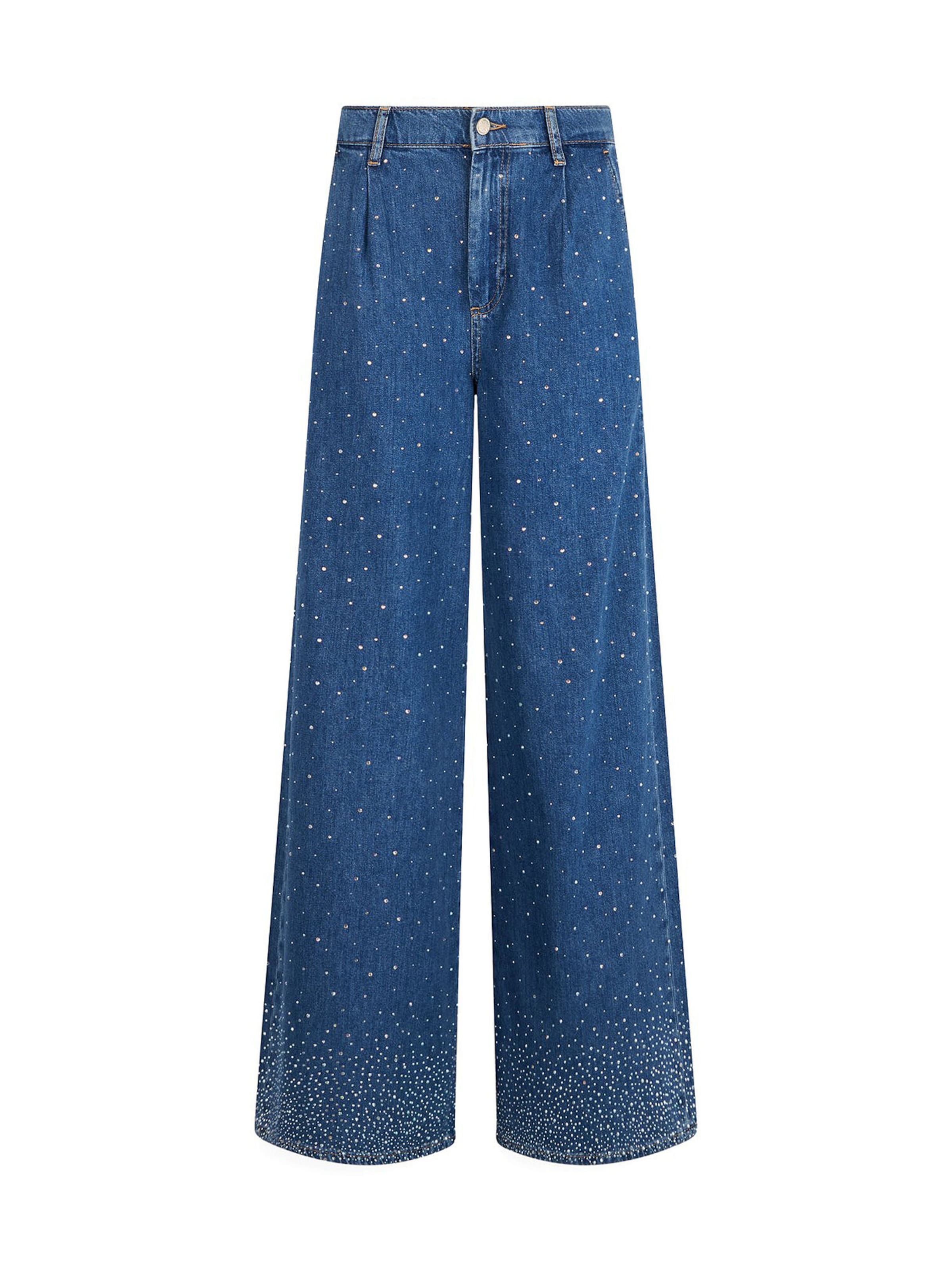 Wide leg Jeans con pieghe di Liu Jo in blu: frontale