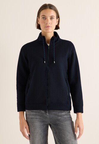 CECIL Zip-Up Hoodie in Blue: front