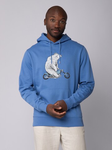 Watapparel Sweatshirt ' Bär auf Bike ' in Blauw: voorkant