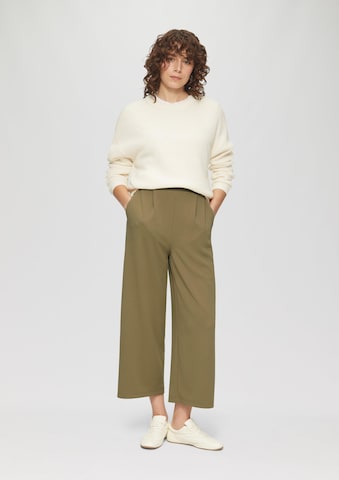 QS Wide leg Bandplooibroek in Groen