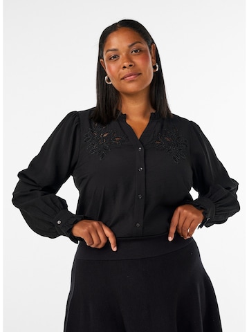 Zizzi Bluse 'MCLARU' in Schwarz: Vorderseite