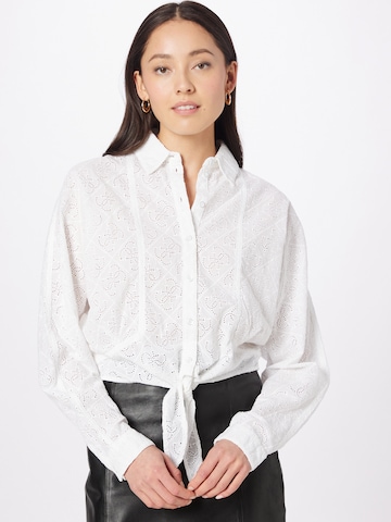 GUESS Блуза 'TINA' в бяло: отпред