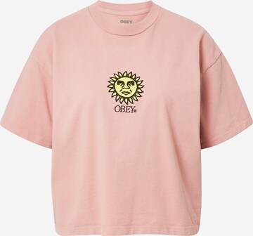 Obey Shirt ' Sunshine' in Roze: voorkant