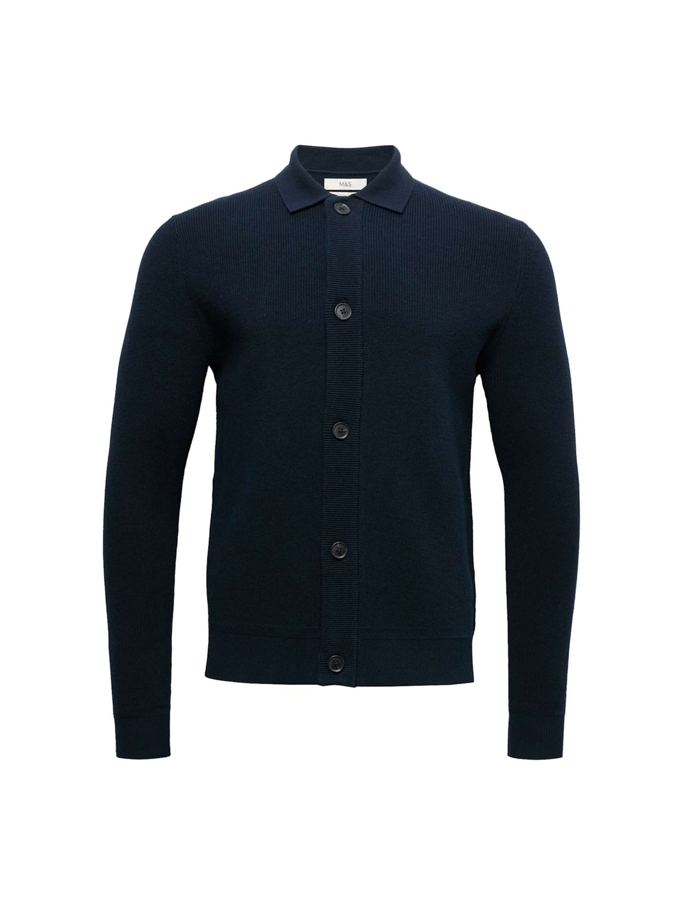 Marks & Spencer Gebreid vest in Blauw: voorkant