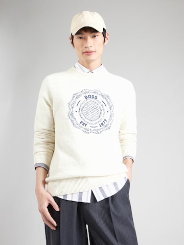 BOSS Свитер 'Kerbert' в Бежевый: спереди