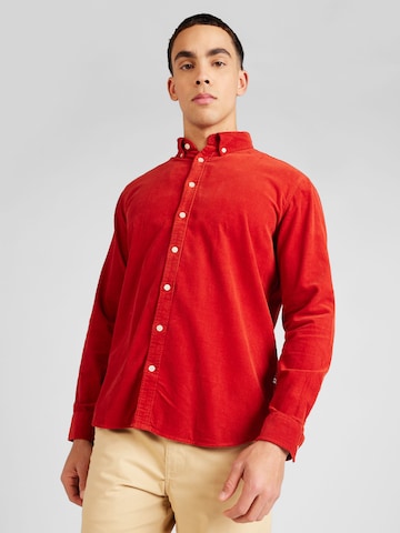 Regular fit Camicia 'Walther 2.0' di minimum in rosso: frontale