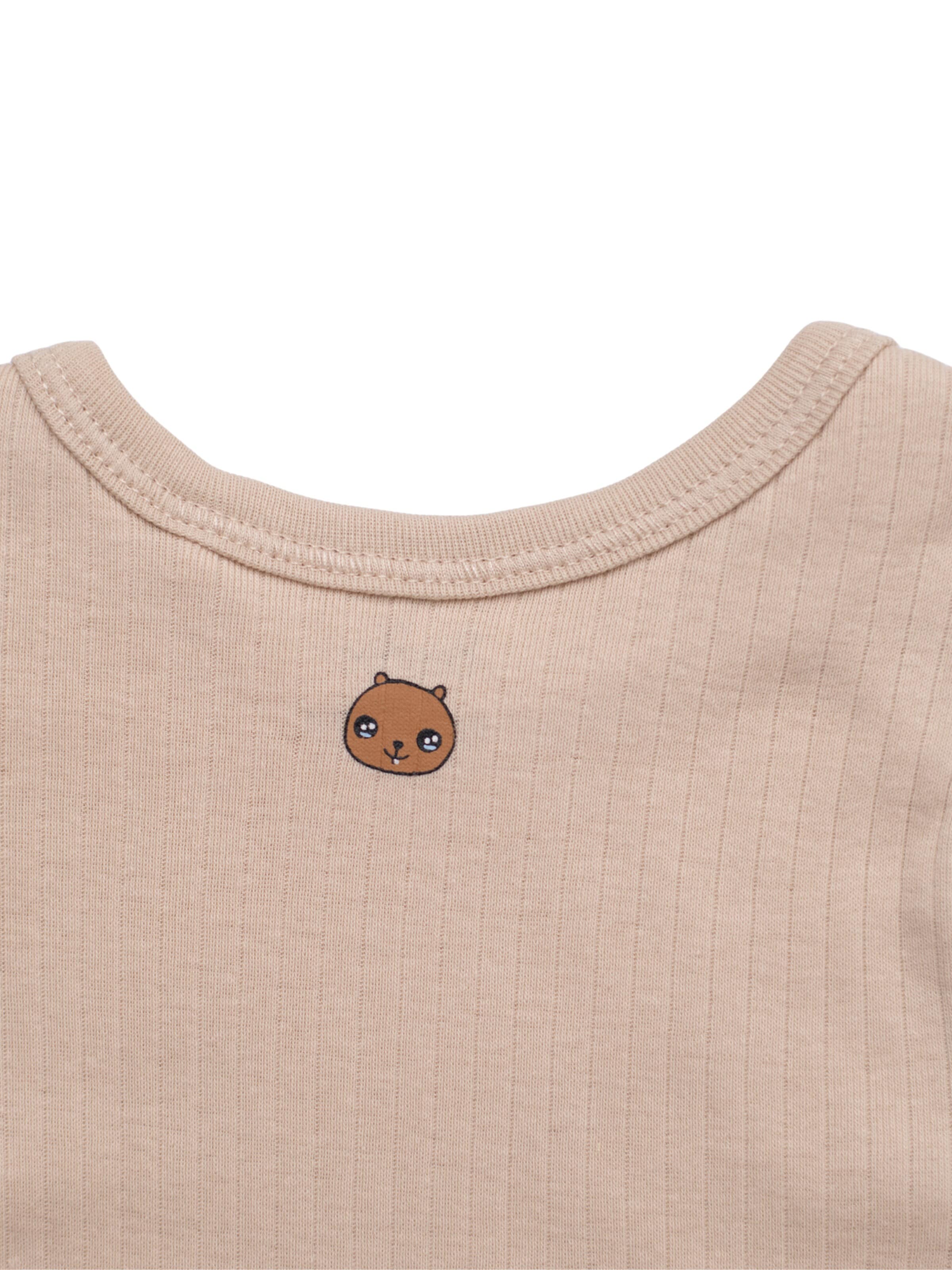 BergBiber Strampler/Body 'Wickel Body Niko (mitwachsend)'‌‌‌‌‌‌‌‌‌‌ in Beige