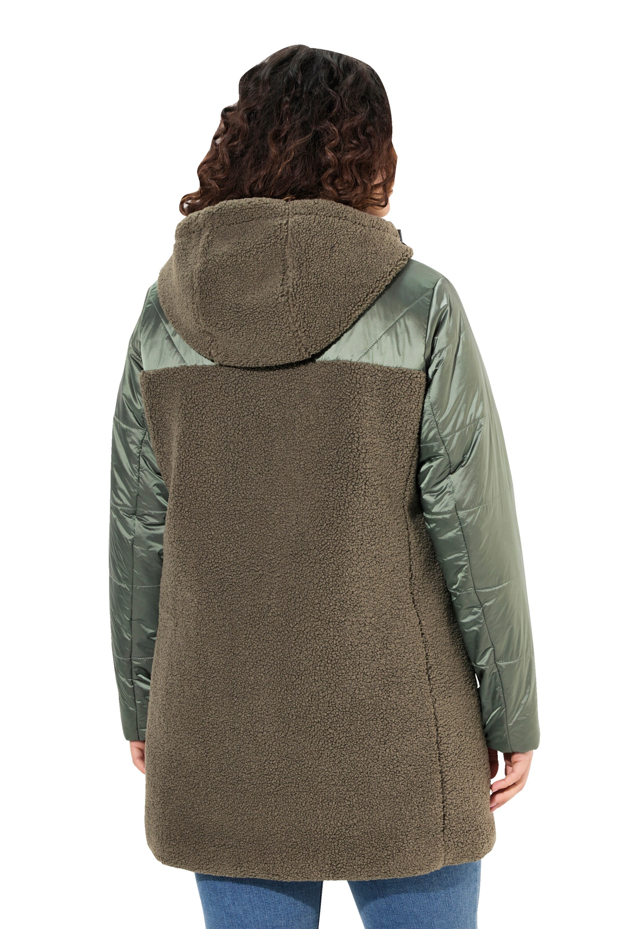 Ulla Popken Between-Seasons Coat in Green