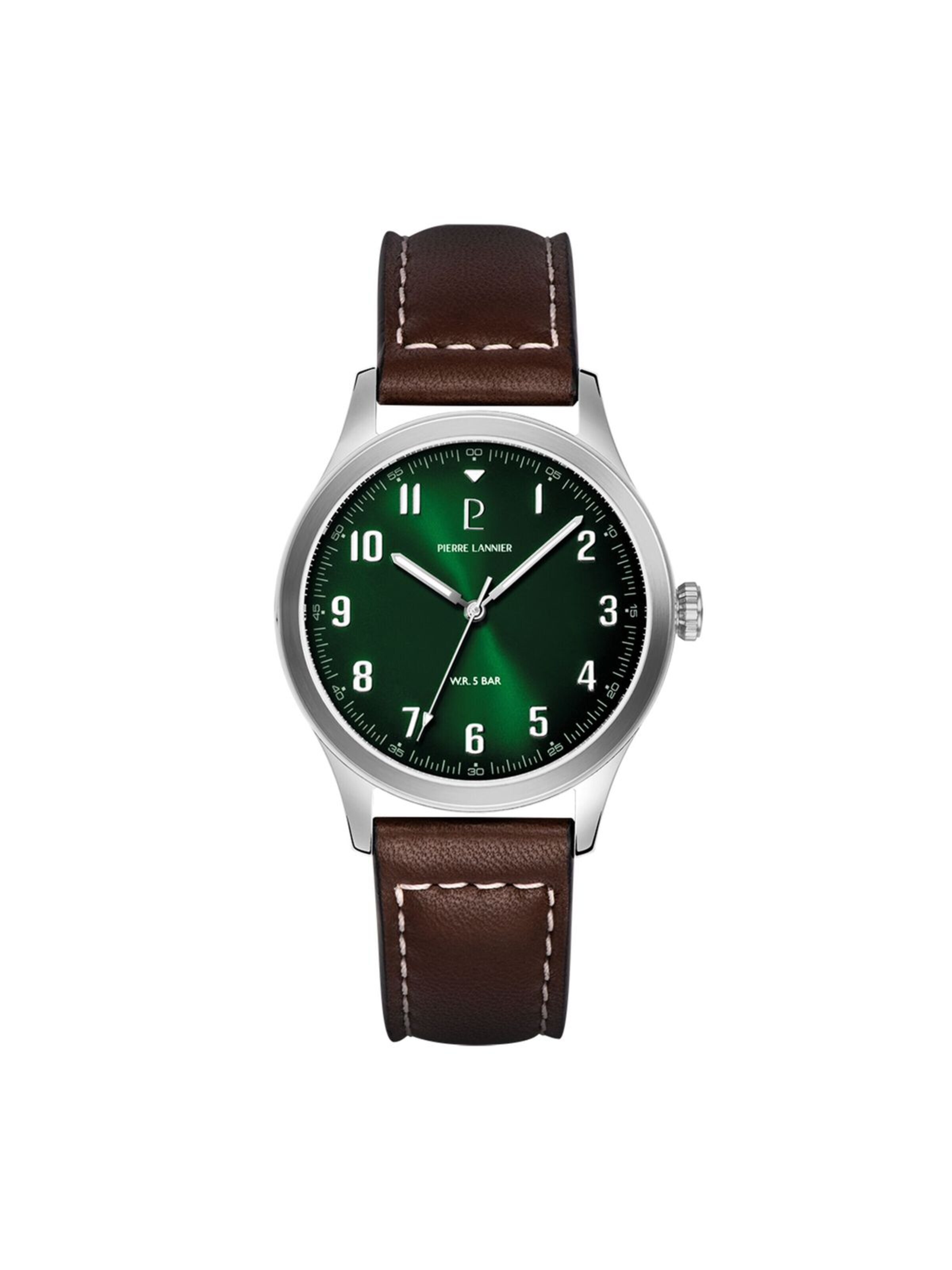 Montre à affichage analogique Pierre Lannier en vert : devant