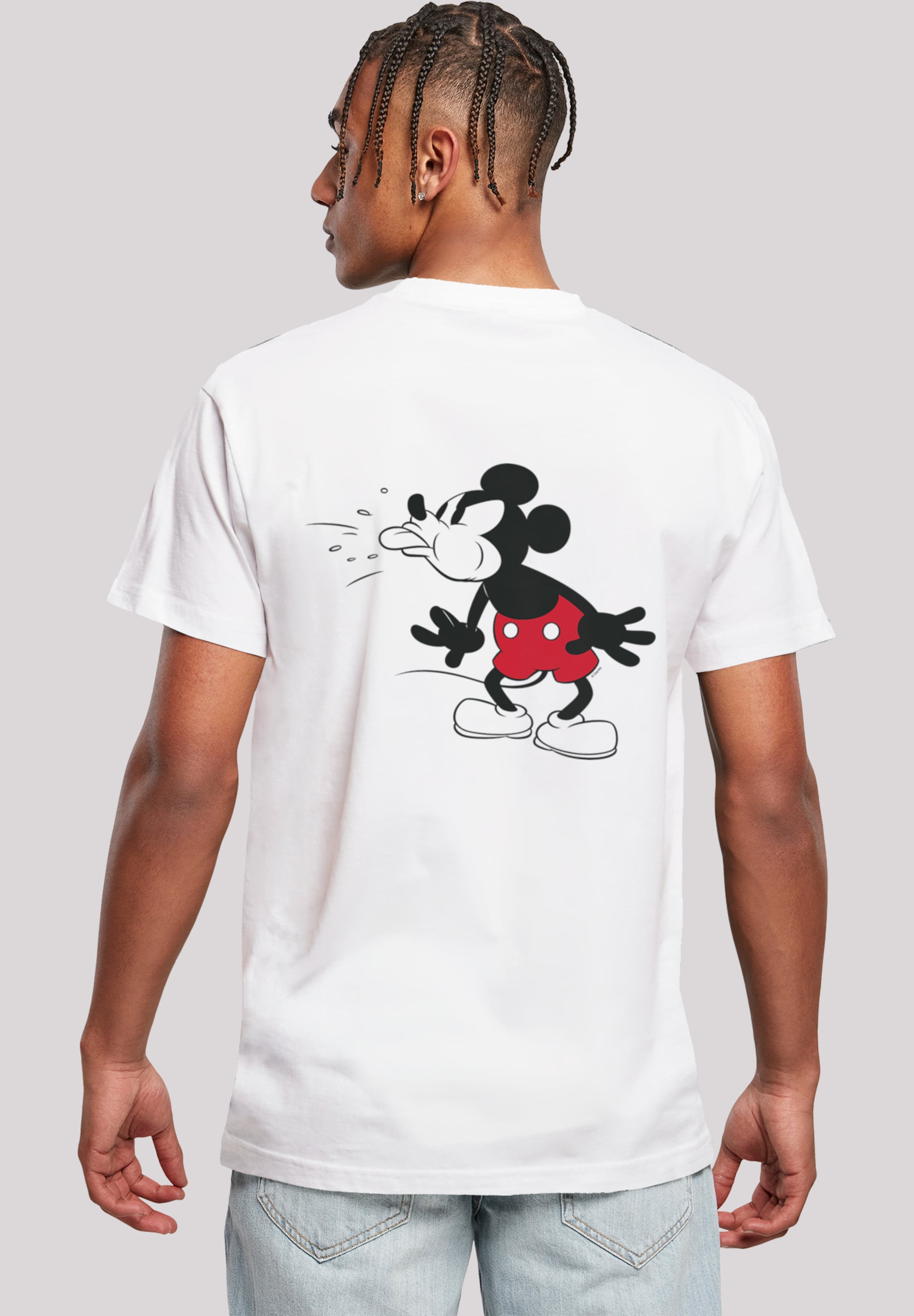 F4NT4STIC T-Shirt 'Disney Mickey-Mouse-Tongue' in Weiß | ABOUT YOU