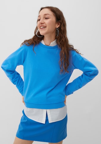 QS Sweatshirt in Blauw: voorkant