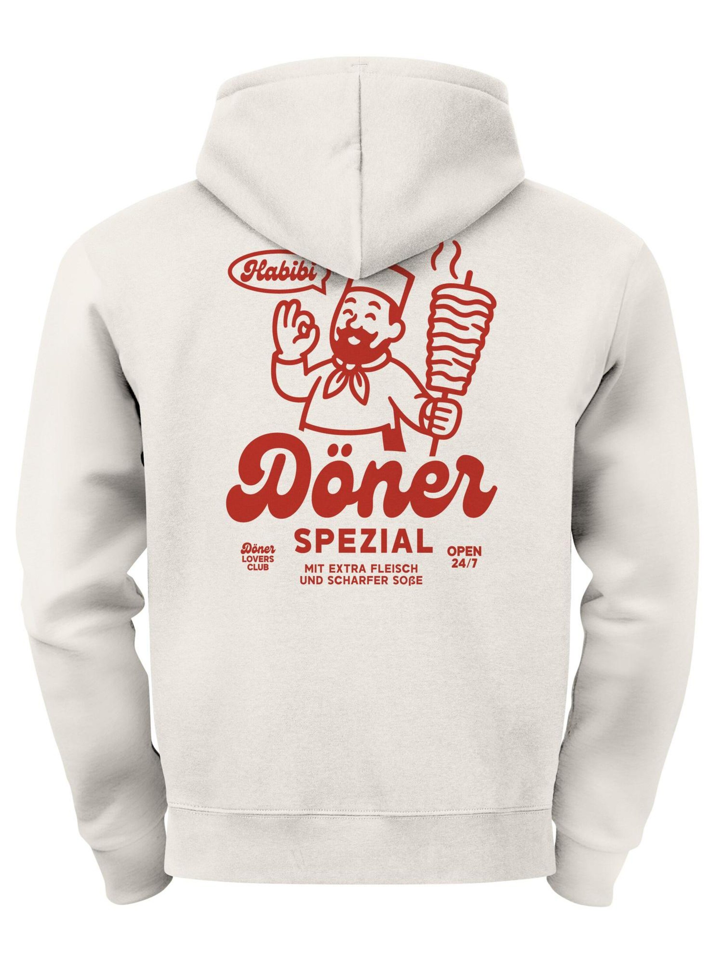 Neverless Sweatshirt 'Döner Spezial' in Beige