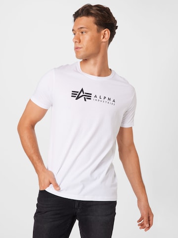 T-Shirt ALPHA INDUSTRIES en blanc : devant