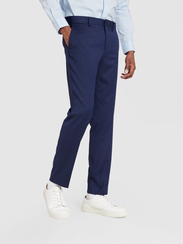 SELECTED HOMME Regular Trousers with creases 'SLHSLIM-MYLOBILL' in Blue: front