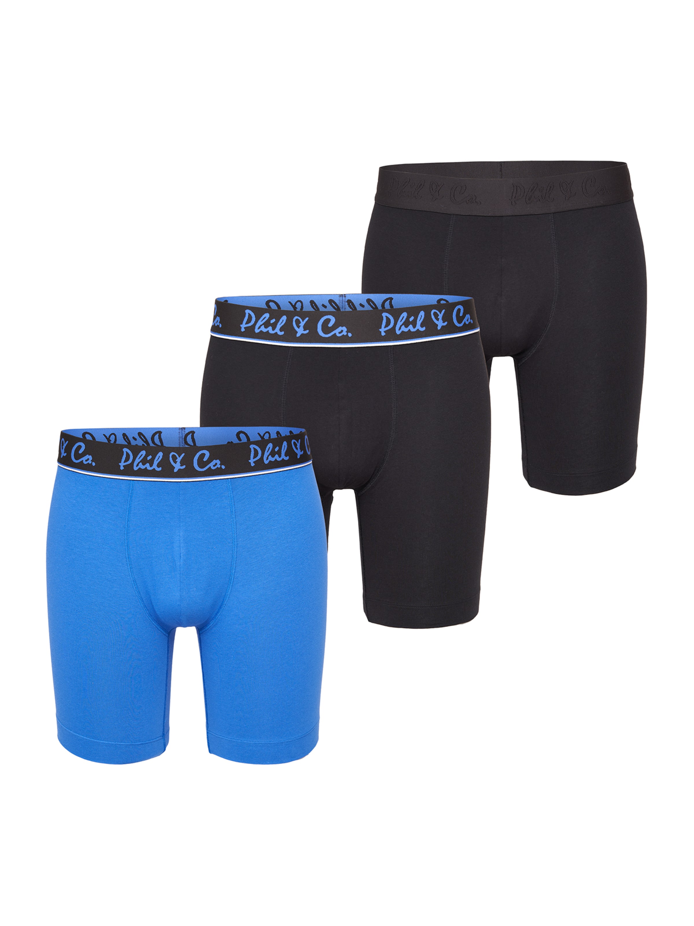 Phil & Co. Berlin - Calzoncillo boxer ' Jersey Long Boxer ' en azul: frente