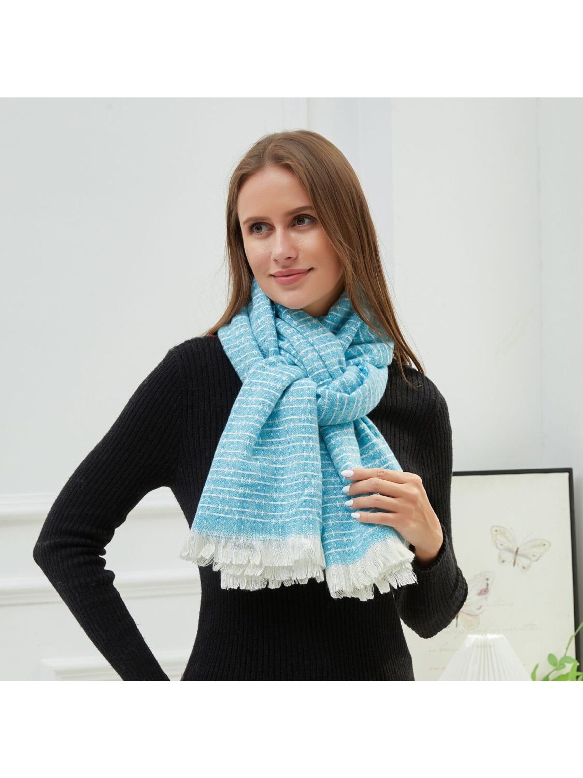 alberto cabale Scarf 'SERENA' in Blue