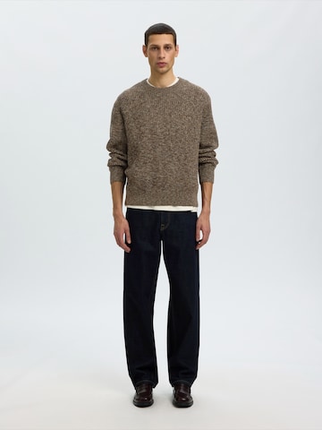 Pullover 'SLHTILUM' di SELECTED in marrone