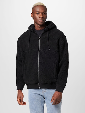 Veste en polaire 'Jim' WEEKDAY en noir : devant