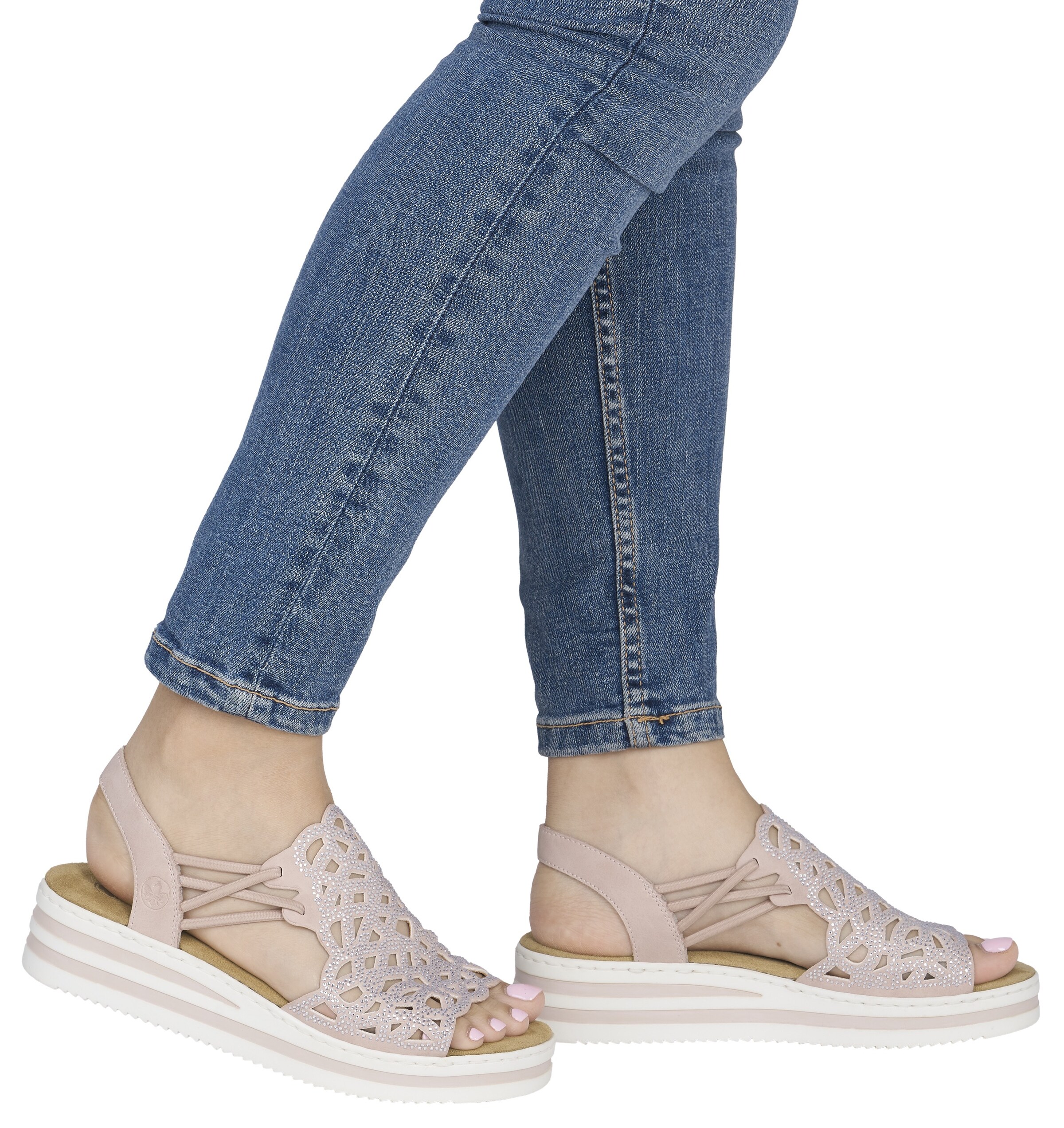 Sandales Rieker en rose : devant