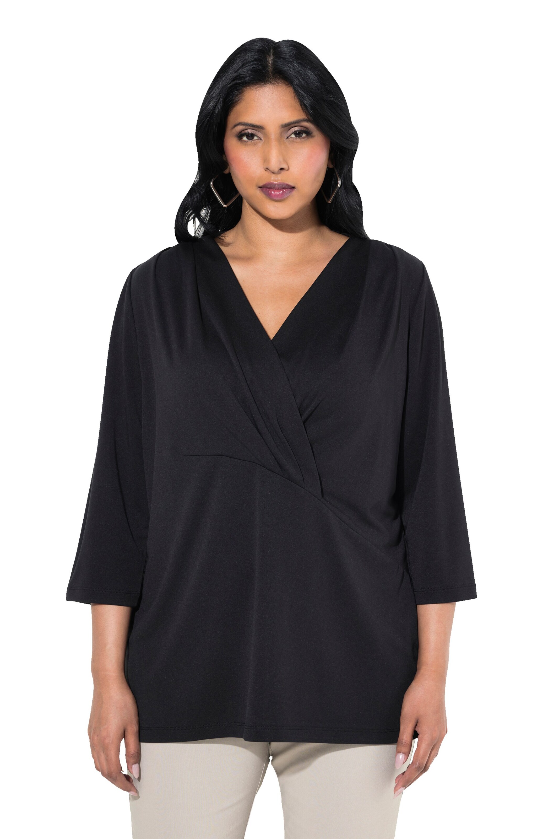 T-shirt Ulla Popken en noir : devant