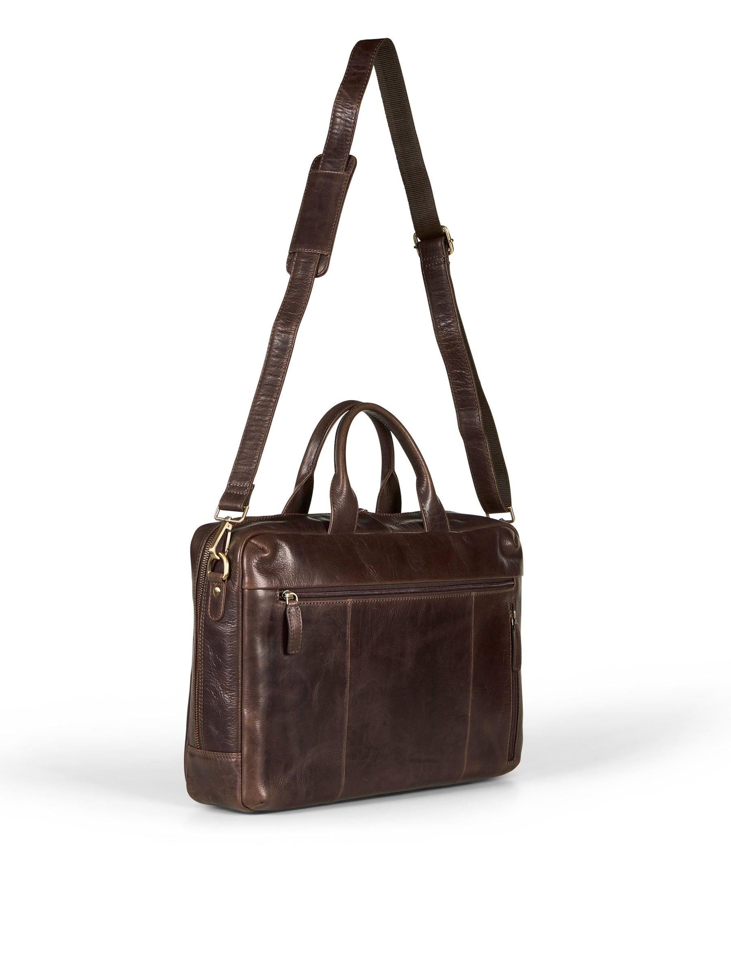 Howard London - Bolsa para portátil 'Laptop Bag Frank Dark Brown' en marrón